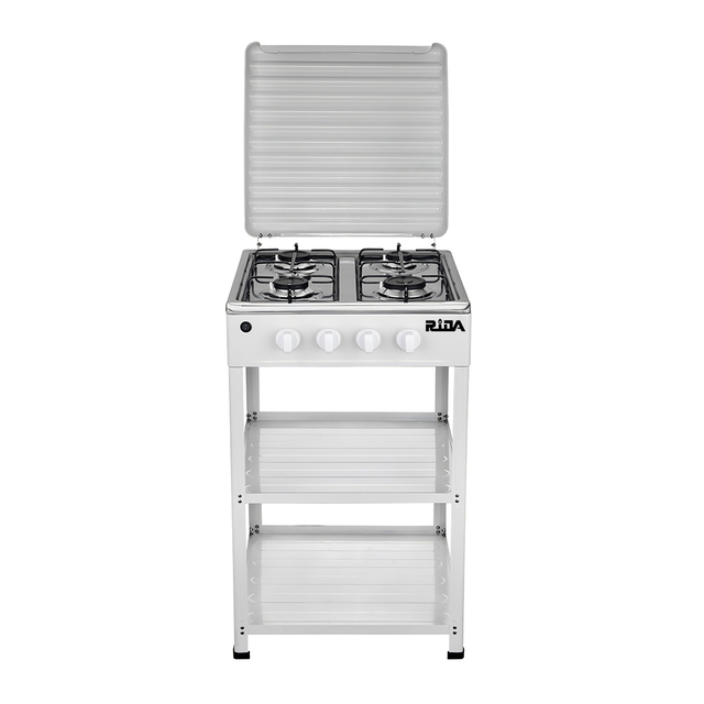 Stainless Steel Gas Cooker Standing Stove with Shelf Freestanding Portable 19 in 1400W