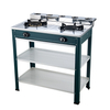 Stainless Steel White Knob Free Standing 2 Burner Gas Stove With Shelf