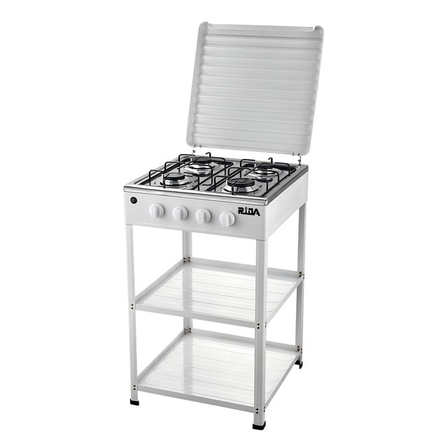 Stainless Steel Gas Cooker Standing Stove with Shelf Freestanding Portable 19 in 1400W