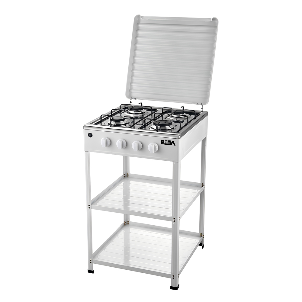 Stainless Steel Gas Cooker Standing Stove with Shelf Freestanding Portable 19 in 1400W
