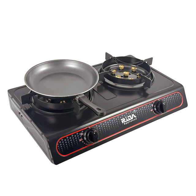Standard Cooking 2 Burner Gas Stove Portable Kitchen Stove Table Top Gas Cooker