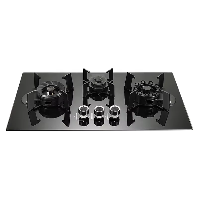 Flip Burner Blue Fire Built in Hob 3 Burner Gas Cooktop