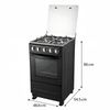 20-Inch Free Standing Gas Range Manual Ignition 55L Gas Stove with Oven