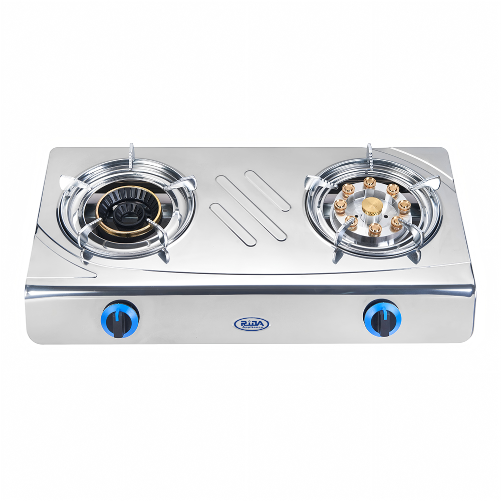 Energy-Saving Stainless Steel Panel 2-Burner Tabletop Gas Cooker