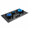 Flip Burner Blue Fire Built in Hob 3 Burner Gas Cooktop