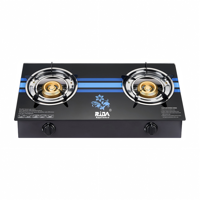 Tempered Glass Two Burners Table Gas Cooker Kitchen Gas Stove 