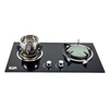 Built-in Cast Iron And Infrared 2 Burner Gas Cooking Stove