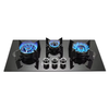Flip Burner Blue Fire Built in Hob 3 Burner Gas Cooktop