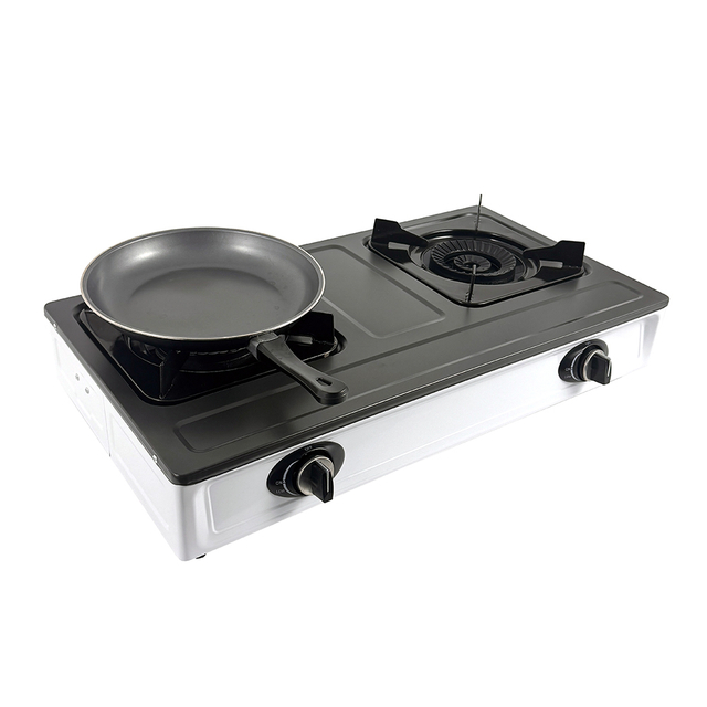Kitchen Appliance 2 Burners Gas Stove Gas Cooker Gray Table Top Cooktops