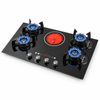 4 Gas Burner + 1 Electric Built-in Hybrid Hob