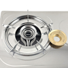 2 Burner Stainless Steel Tabletop Gas Stove with Brass Burner Caps