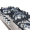 5 Burner Stainless Steel Built-in Gas Hob with Cast Iron Pan Supports