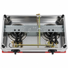 2 Burner Red Pattern Glass Top Tabletop Gas Stove