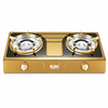 2 Burner Gold Color Steel Tabletop Gas Stove for Household Cooking