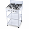 4 Burner Standing Gas Stove with Two Storage Shelves