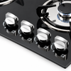 4 Burner Black Tempered Glass Built-in Gas Hob with Large Wok Burner