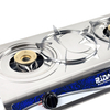 2 Burner Stainless Steel Tabletop Gas Stove with Brass Burner Caps
