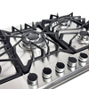 5 Burner Stainless Steel Built-in Gas Hob with Cast Iron Pan Supports