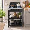 4 Burner Freestanding Gas Stove with Double Storage Shelves