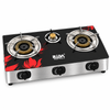 3 Burner Black Glass Tabletop Gas Stove with High Power Burners