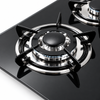 4 Burner Black Tempered Glass Built-in Gas Hob with Large Wok Burner