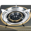 2 Burner Tempered Glass Tabletop Gas Stove with Decorative Golden Pattern