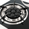 2 Burner Black Glass Tabletop Gas Stove with Multi-Port Burners