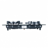 2 Burner Black Glass Built-in Gas Hob with Brass Multi-ring and Infrared Burner
