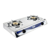 2 Burner Stainless Steel Tabletop Gas Stove with Brass Burner Caps