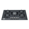 5 Burner Black Tempered Glass Built-in Gas Hob with Big Centre Burner