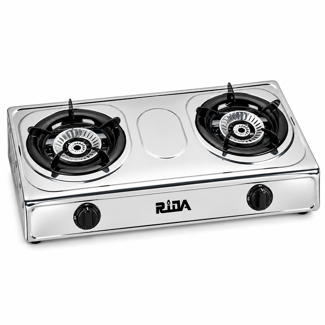 2 Burner Stainless Steel Tabletop Gas Stove for Everyday Cooking