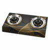 2 Burner Black Tempered Glass Tabletop Gas Stove with High Efficiency Burners
