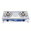 2 Burner Stainless Steel Tabletop Gas Stove with Brass Burner Caps