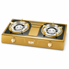 2 Burner Gold Color Steel Tabletop Gas Stove for Household Cooking
