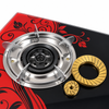 2 Burner Red Pattern Glass Top Tabletop Gas Stove