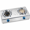 2 Burner Stainless Steel Tabletop Gas Stove with Multi-Nozzle Brass Burner