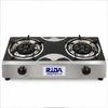 2 Burner Black Glass Tabletop Gas Stove with Multi-Port Burners