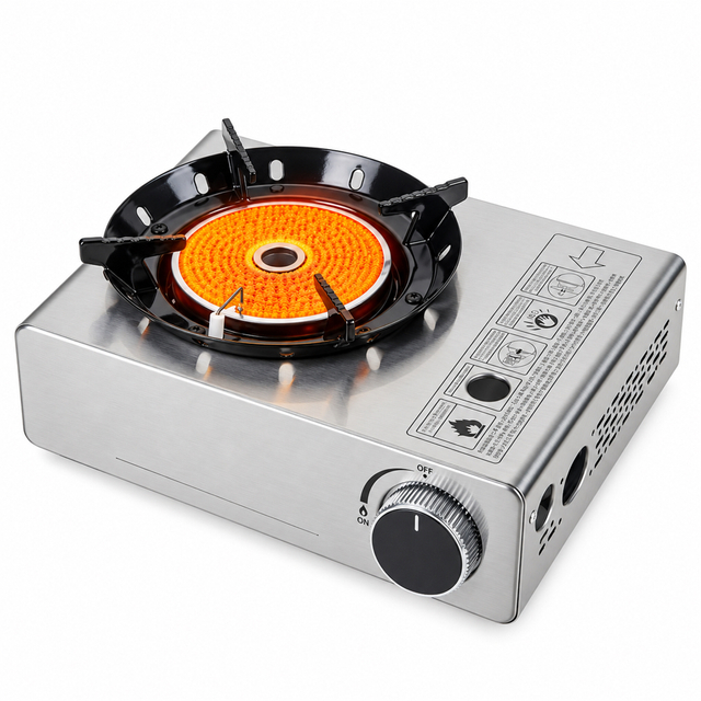 Portable Single Burner Infrared Butane Gas Stove with Carrying Case