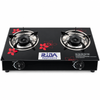 2 Burner Glass Top Gas Stove Heavy Duty Tabletop LPG Propane Gas Cooker