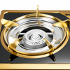 2 Burner Gold Color Steel Tabletop Gas Stove for Household Cooking