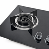 2 Burner Black Glass Built-in Gas Hob with Cast Iron Pan Supports