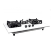 Built-in 3 Burner White Tempered Glass Gas Hob with Cast Iron Pan Supports
