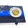 2 Burner Tempered Glass Tabletop Gas Stove with Brass Honeycomb Burners