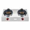 2 Burner Stainless Steel Tabletop Gas Stove with Multi-Nozzle Brass Burners