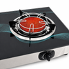 2 Burner Tempered Glass Tabletop Gas Stove with Infrared Burner and Open Flame Burner