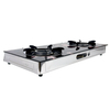 2 Burner Infrared Tempered Glass Tabletop Gas Stove for Home Cooking