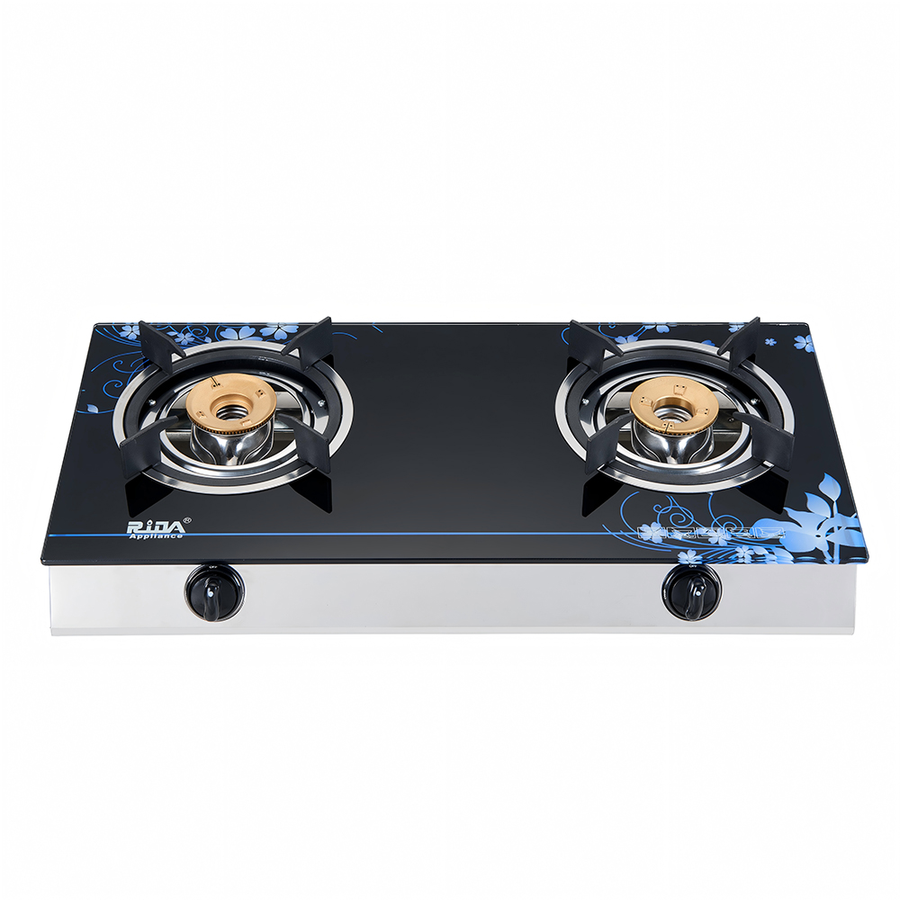 2 Burner Tempered Glass Table Top Gas Stove
