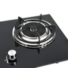 2 Burner Black Glass Built-in Gas Hob with Brass Multi-ring and Infrared Burner
