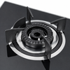 2 Burner Black Glass Built-in Gas Hob with Cast Iron Pan Supports