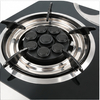 2 Burner Black Glass Tabletop Gas Stove with Multi-Port Burners